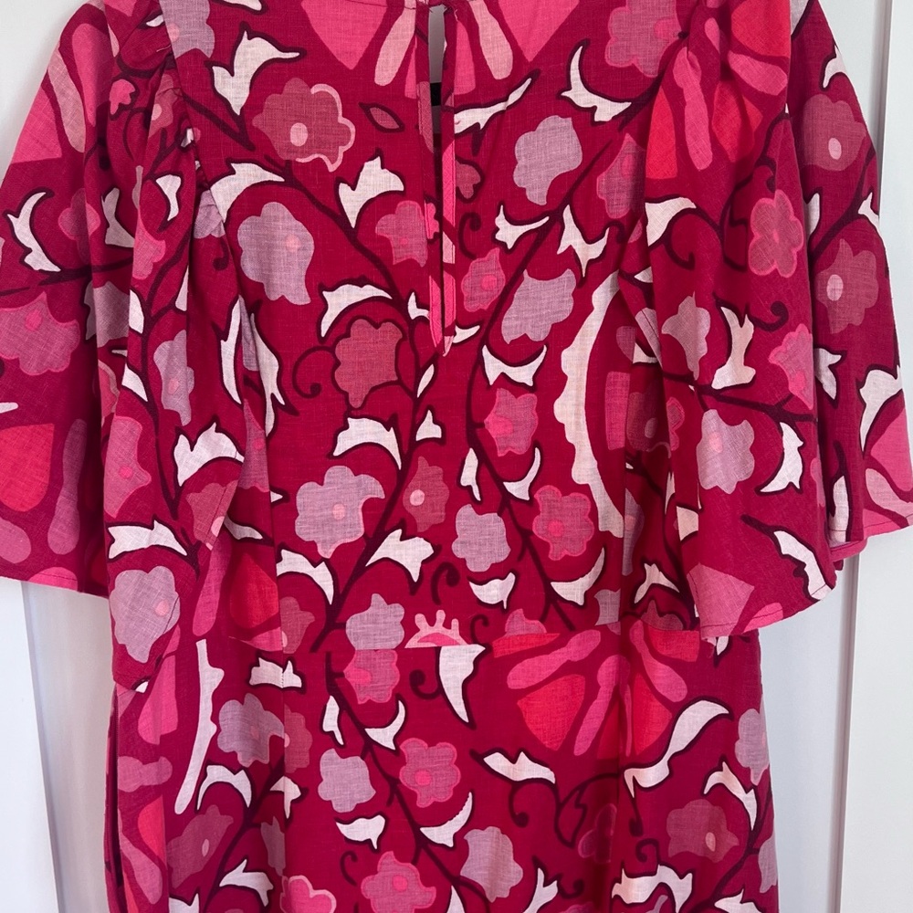 🕶️RHODE x Target Zinnia Linen Blend Floral Bell Sleeve Midi Dress Size XL / 17 - Picture 6 of 8